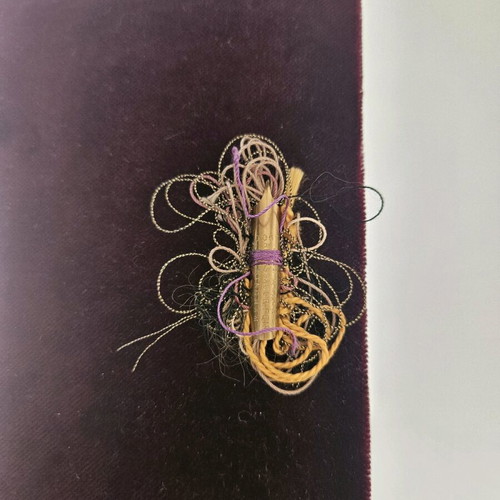 Handmade artistic notebook like new with velvet cover