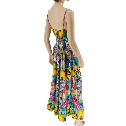 Long colorful dress 100% cotton one size new by Positano Jean Paul