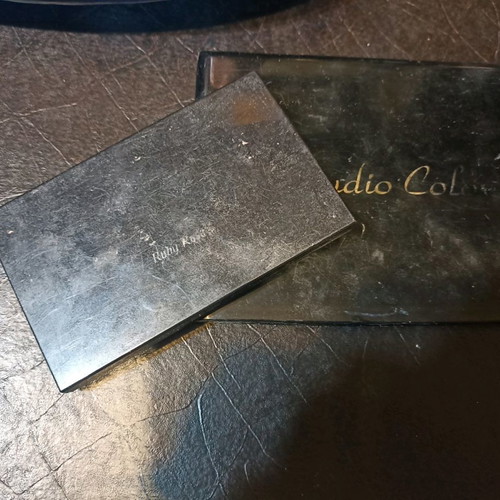 Eyeshadow palettes used, 2 pieces, one large and one small