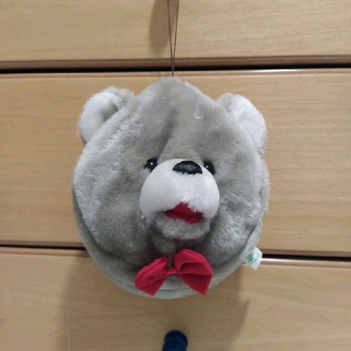 Vintage plush bear CD case used with 2 kids' sticker albums gift