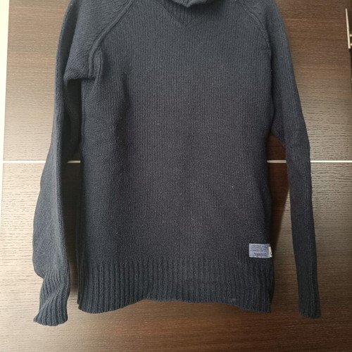 Diesel blue wool sweater like new with shoulder zipper
