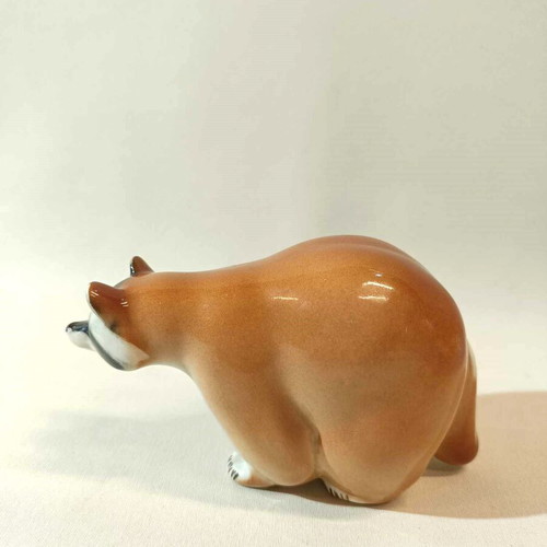 Lomonosov handmade decorative raccoon figurine like new porcelain
