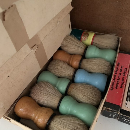 Vintage shaving brushes set of 7, new