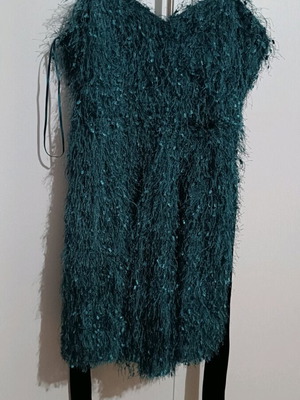 Zara one-piece shorts size S like new, green with black belt