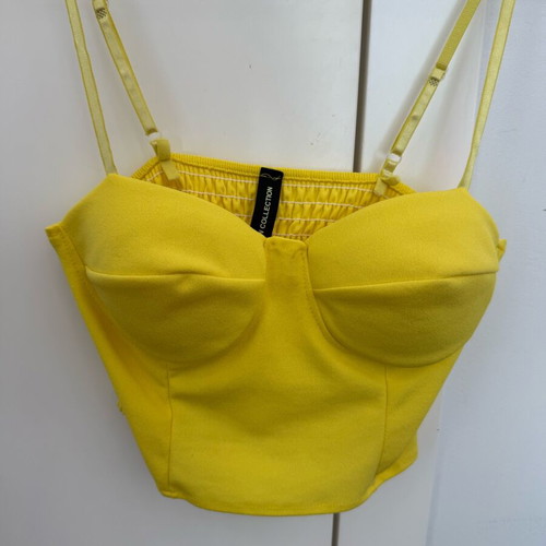 Yellow corset bustier like new, adjustable straps, size S