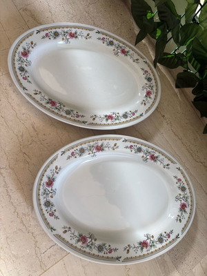 Sandrini Rich Vintage οβάλ πιατέλες σερβιρίσματος πορσελάνης σετ 2 τεμαχίων καινούργιο