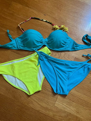 O’Neill swimwear set of 3 pieces like new, turquoise and neon yellow