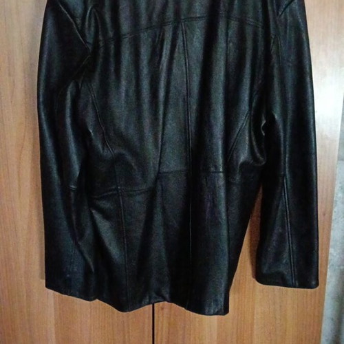 Leather jacket, black, size 5XL