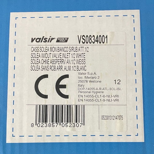 Valsir Solea toilet cistern new