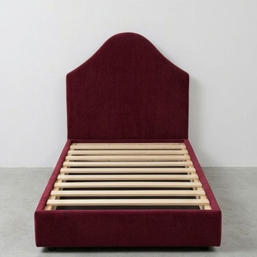 Single bed like new with burgundy velvet upholstery 90x200 cm