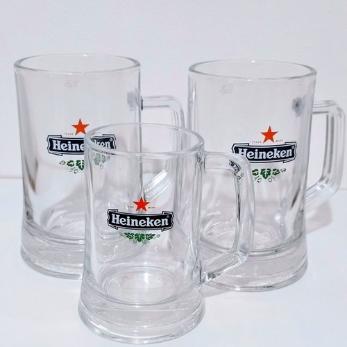 Heineken vintage collectible beer mugs set of 3, like new