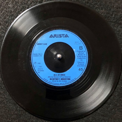 Whitney Houston Saving All My Love For You 7" vinyl single used, pop