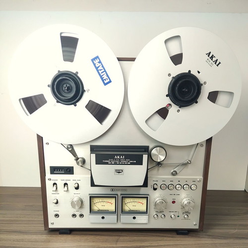 Akai GX-630DB reel-to-reel tape recorder used with original manual and NAB adapters