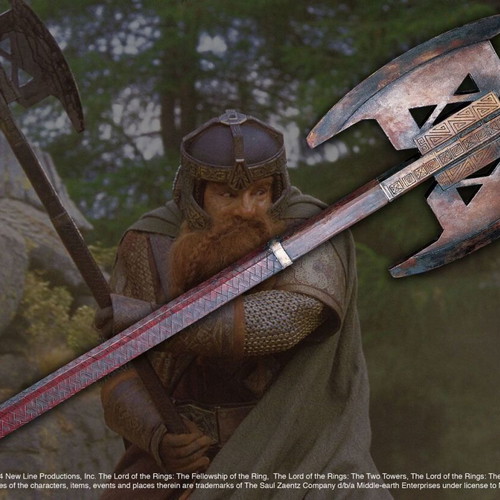 Noble Collection Lord of the Rings Gimli Axe 1:1 Prop Replica New