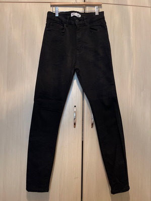 ZARA jeans black high-waisted skinny used, size 36