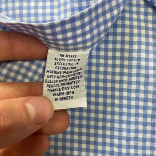 Ralph Lauren long sleeve shirt XL, white light blue checked, pink pony