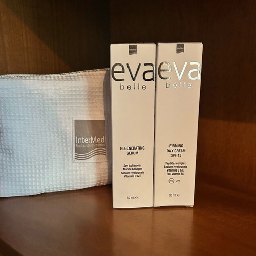 Eva Belle skincare set with serum and day cream spf 15 new