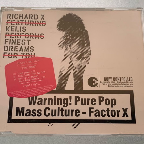 Richard X ft. Kelis Finest Dreams 3-trk CD single used