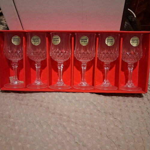 Cristal d'Arques liqueur glasses new, set of 6 from France
