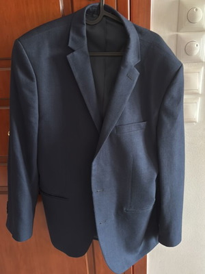 Berto Lucci Wool Blend Blazer Navy Blue EU 54