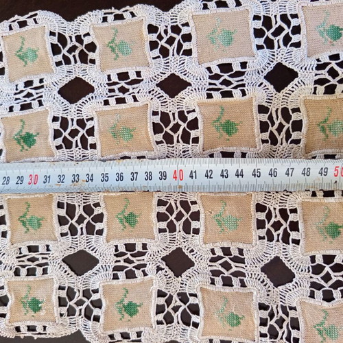 Set of 5 vintage crocheted napkins used, handmade and lace