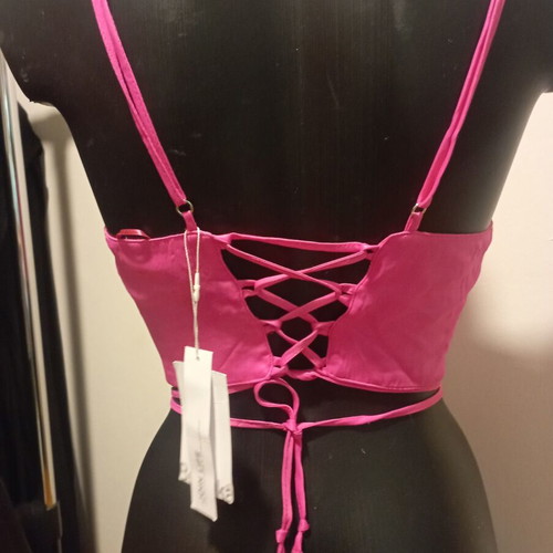 Zara bustier top new, pink, adjustable straps and back, size L