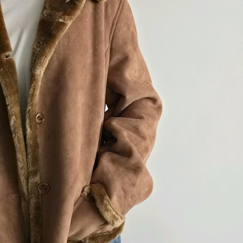 Vintage Camel Suede Jacket like new, brown