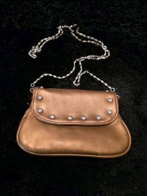 Bronze handbag with strass like new