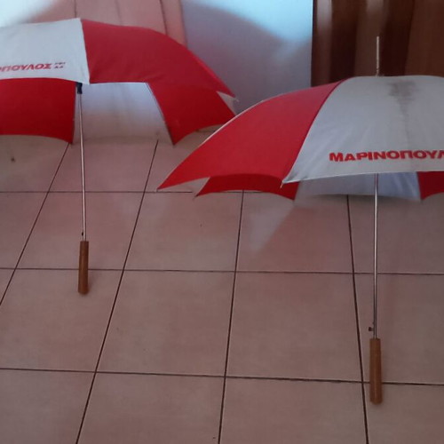 Antique rain umbrellas used, collectible 1985 Marinopoulos