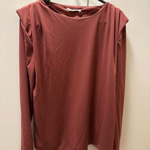 Mango blouse with shoulder pads red burgundy like new