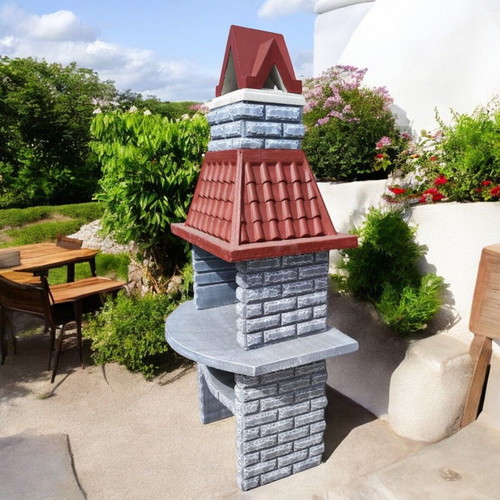 Carmen Concrete Barbecue Gray and White New