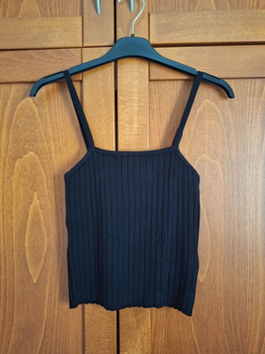 H&M crop top blouse new, black, size S