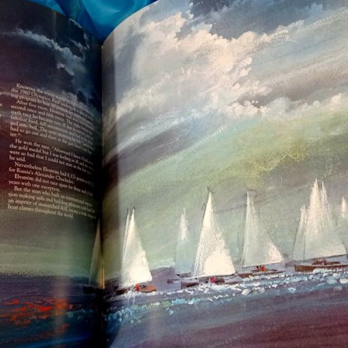Golden Moments 1984 Olympics book used, USPS edition, Robert Peak art