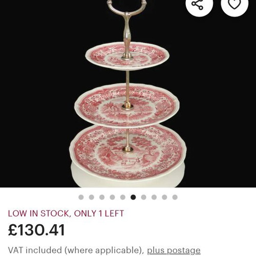 Burgenland three-tier serving platter used, porcelain