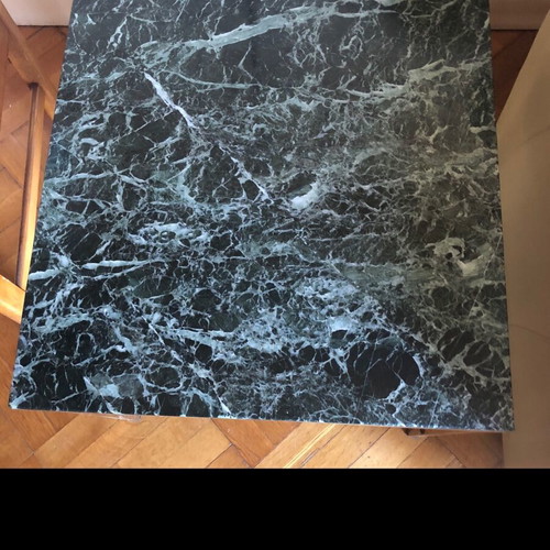 Vintage table set with green marble used