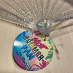Colorful fan with glitter and SUNSHINE print new