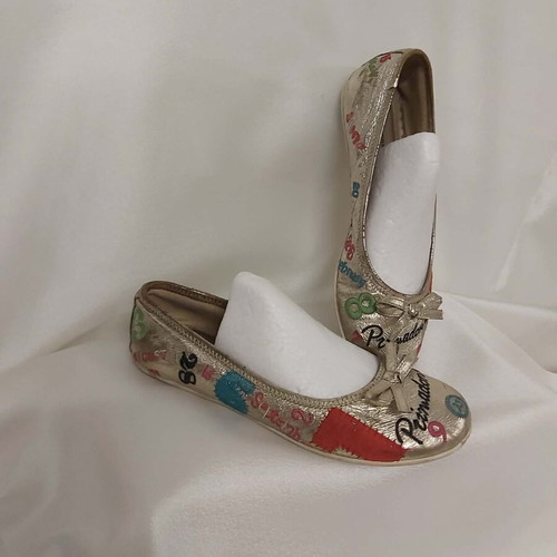 Primadonna gold ballerinas like new, leather, size 37