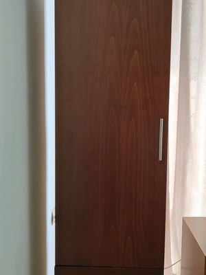 Two-piece unit like new with wheels for easy movement