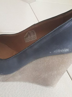 Platform shoes new blue leather Wall Street size 38