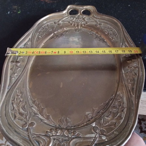 Antique brass tray used, small