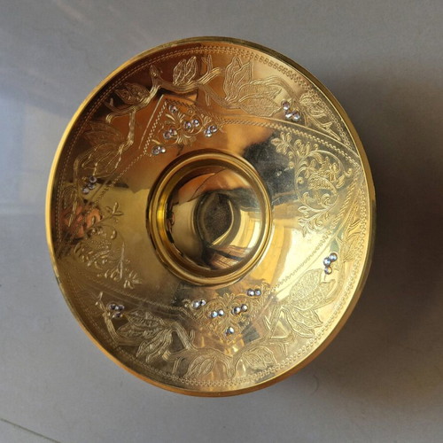 Gilded decorative bowl with crystals BK