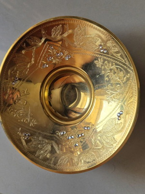 Gilded decorative bowl with crystals BK