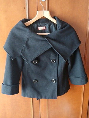 BSB women's short black double-breasted coat like new, size 40