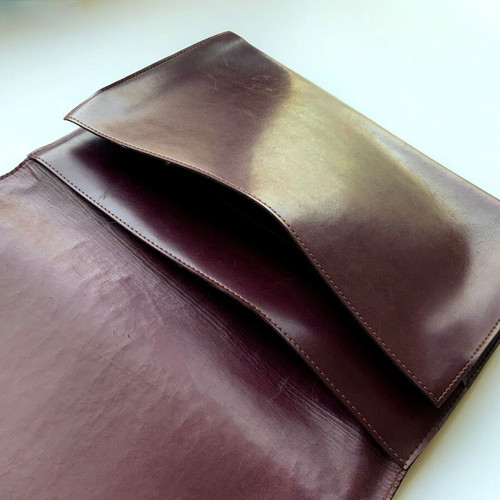 Olympic Airways leather briefcase-folder used, 1970s