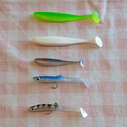 Silicone artificial lures new, 8 pcs, spinning