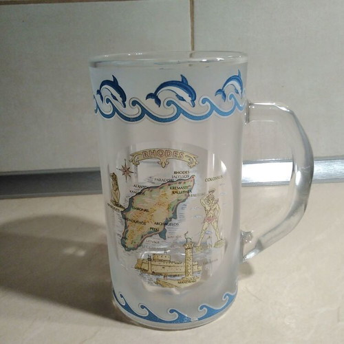 Large Beer Glass with Rhodes Island Map, like new, 2007