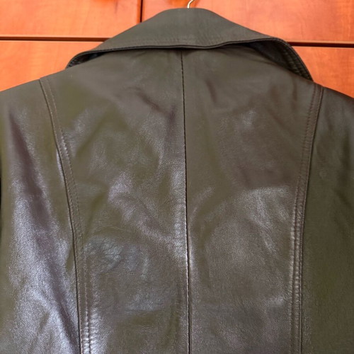 Vintage leather brown 3/4 coat used Giorgio Valentino, size S