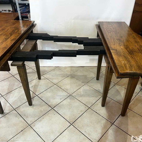 Wooden solid dining table with extension 78x107x134 cm used