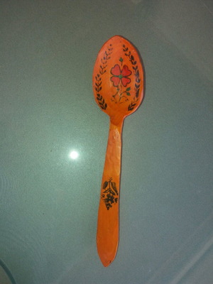 Дървена супена лъжица употребявана, ръчно изработена