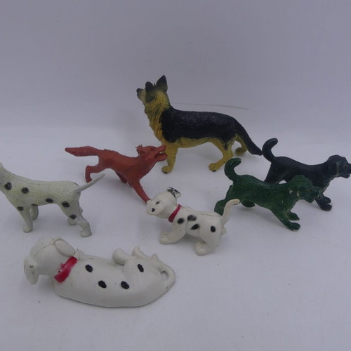 Small plastic dog figures set used